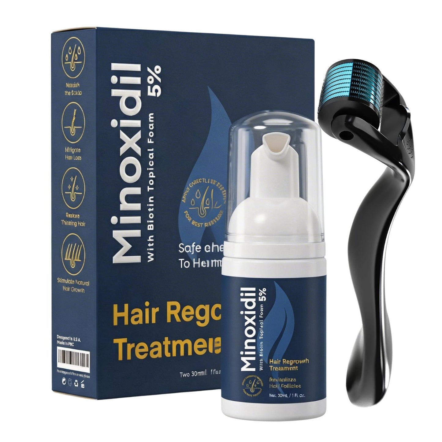 Fiimiu 5% Minoxidil Foam with Biotin – Hair Regrowth Treatment for Men