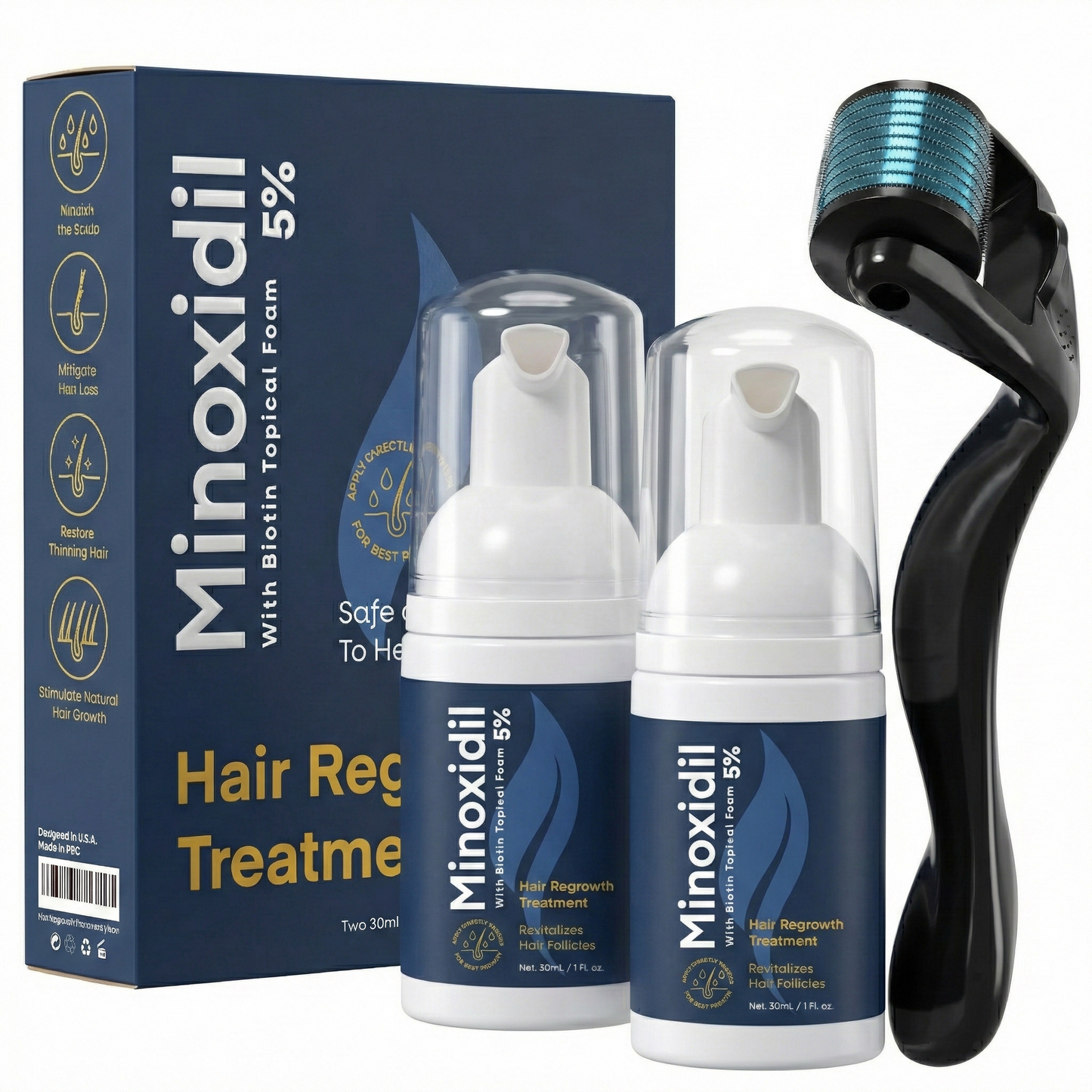Fiimiu 5% Minoxidil Foam with Biotin – Hair Regrowth Treatment for Men